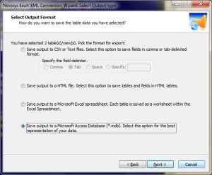 Saving the converted XML data to Microsoft Access using
       the Exult XML Conversion Wizard