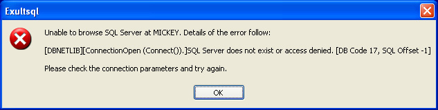 Error connecting to SQL Server