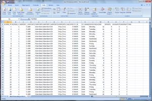 Viewing the same sample CSV file in Excel