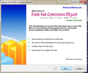 Opening Screen of Exult XML Conversion Wizard