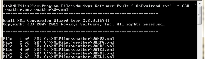 Converting multiple XML files to CSV using the command
	   line is also easy with Exult XML Conversion Wizard.