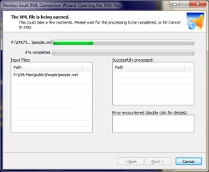 Converting the XML file to Access using the Exult XML
       Conversion Wizard: Importing the XML file into Exult.