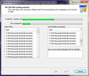 Importing multiple XML files into SQL Server using Exult
       SQL Server.