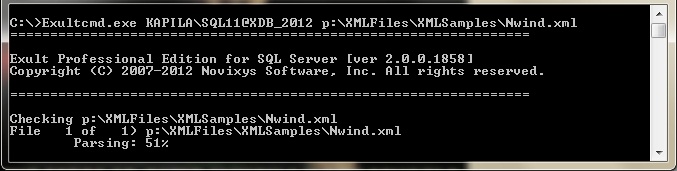 Importing XML into SQL Server using Exult SQL
       Server Command Line