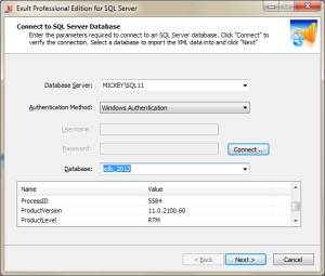 Connecting to SQL Server to import multiple XML files into
       SQL Server using Exult SQL Server.