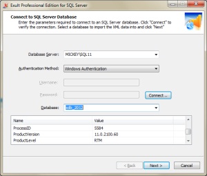 Connecting to SQL Server to import multiple XML files into
       SQL Server using Exult SQL Server.