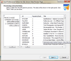 Browsing imported XML data in SQL Server after shredding
       XML using Exult SQL Server.