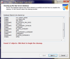 Listing database objects in an SQL Server database created
       by Exult SQL Server