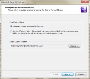 Exporting XML data to Excel in
			       Swift XML Converter