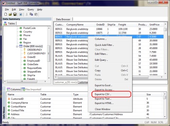 Export Flattened XML data to CSV
			       in Swift XML Converter.