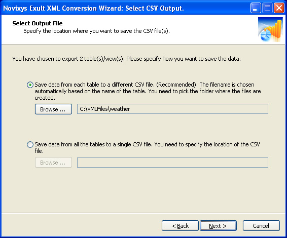 Output XML to CSV