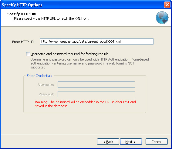 Add a HTTP (Web) URL to import XML into SQL
Server
